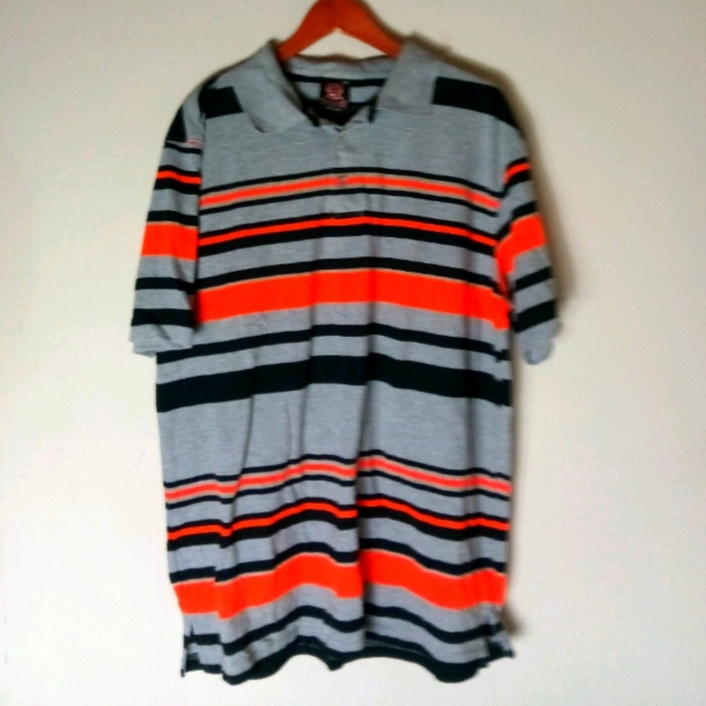 Blac Lacquer XL Polo Orange Black Gray Men's Shirt